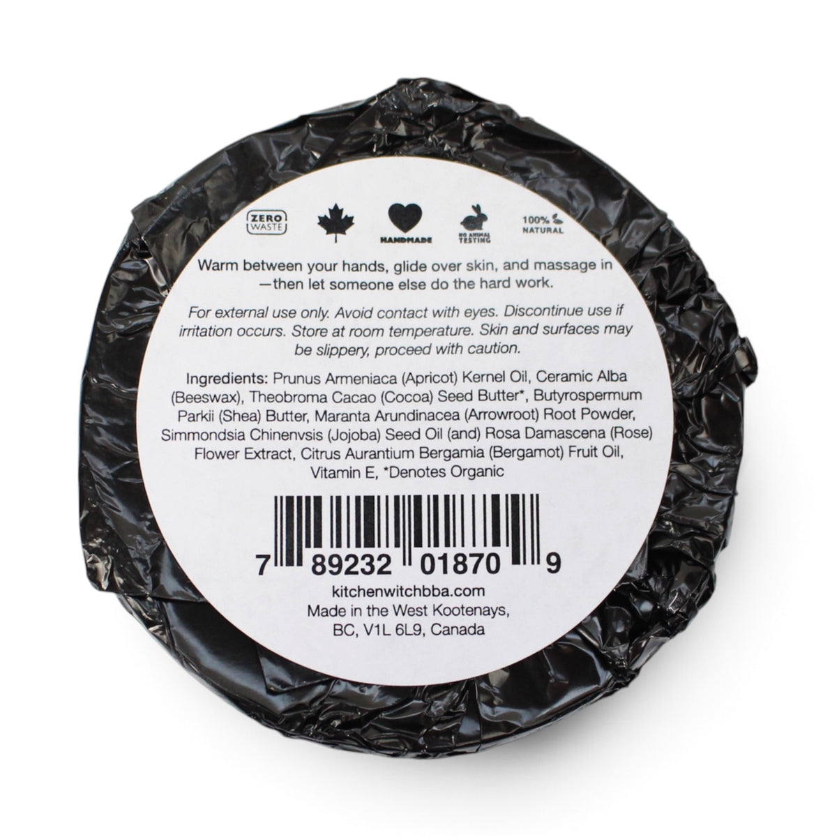Solid Lotion Massage Bar - LOVE